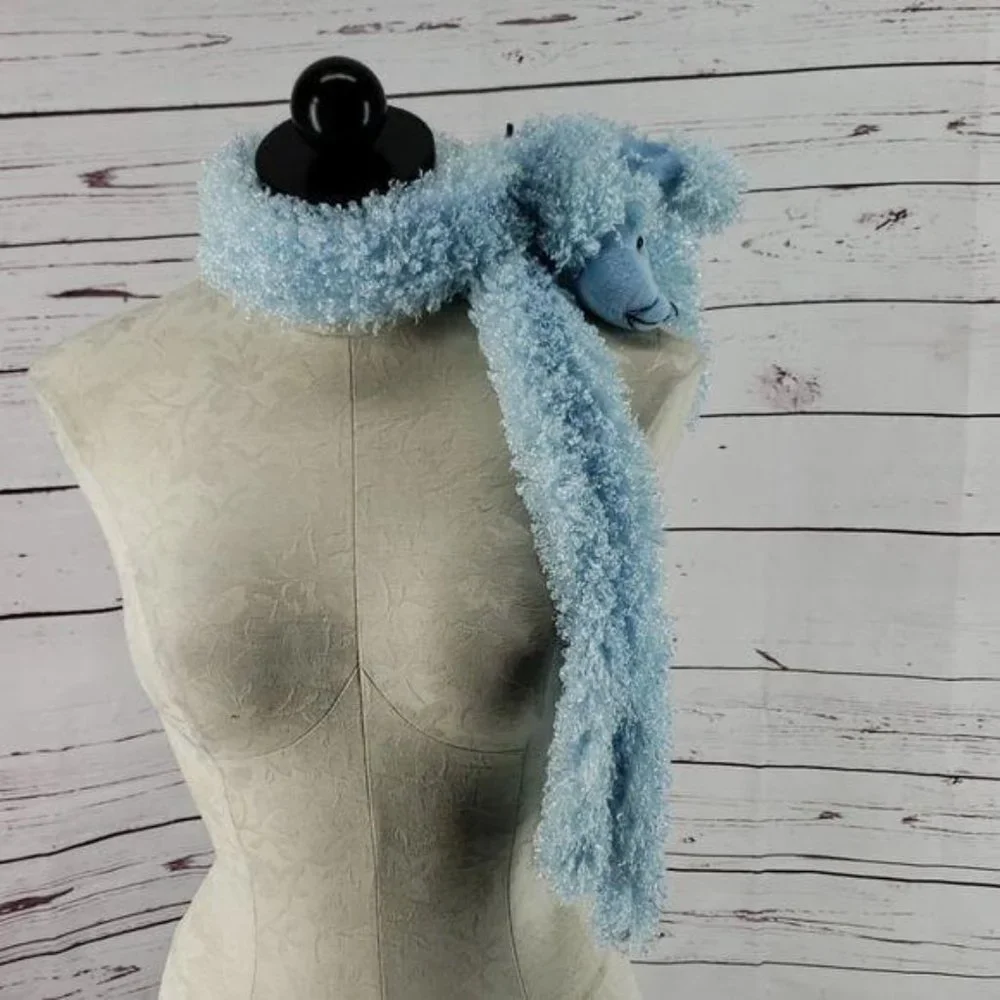 Cosplay Novelty Light Blue Poodle‎ Dog Fashion Wrap Scarf